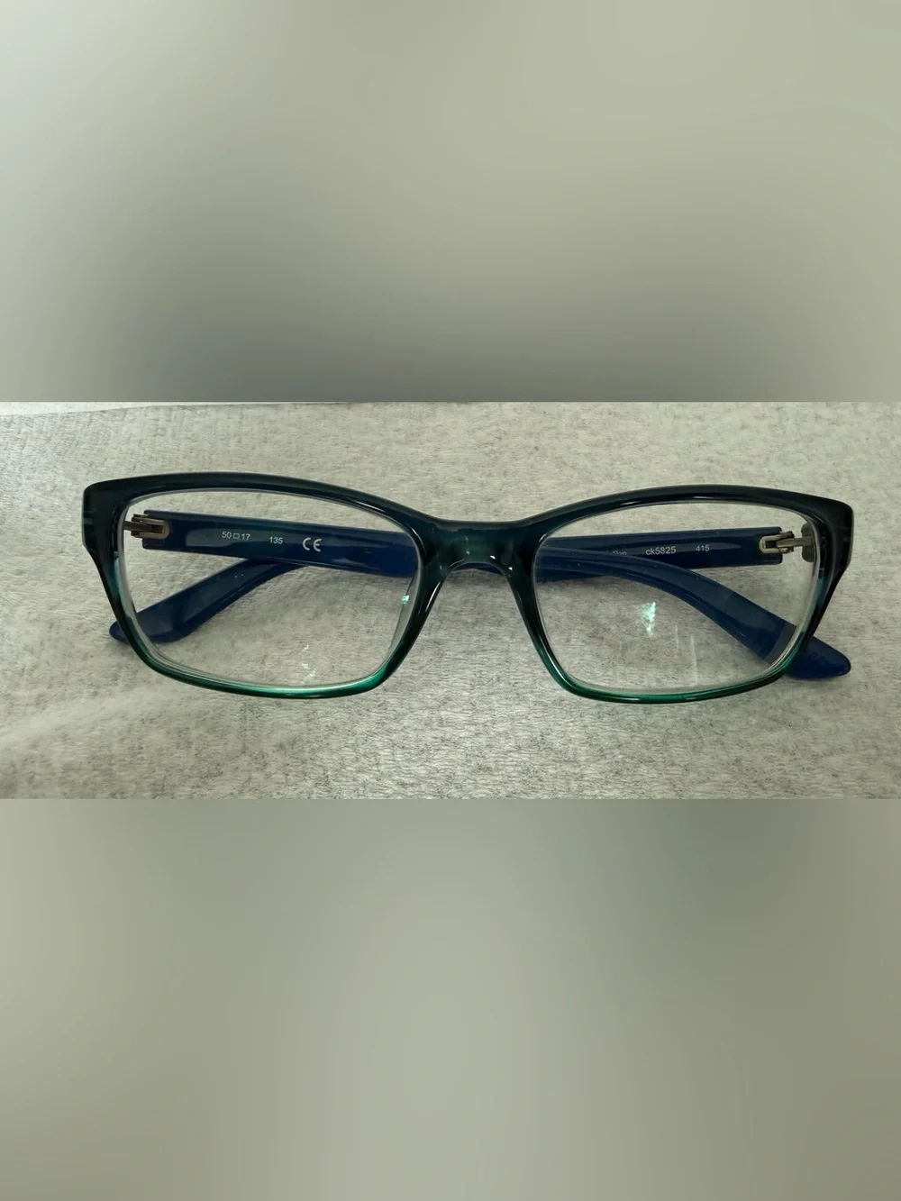 Calvin Klein Stylish Rectangular Blue-Green Eyeglasses